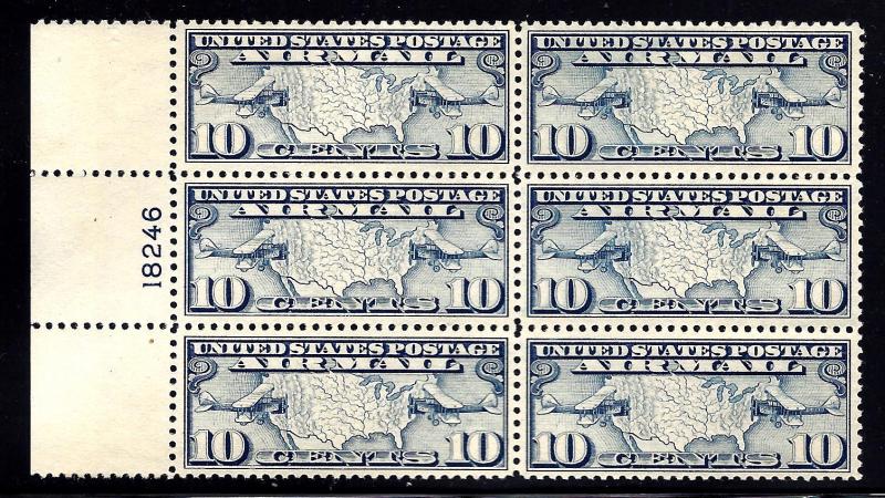 C7 Mint,OG,VLH... Plate Block of 6... SCV $32.50