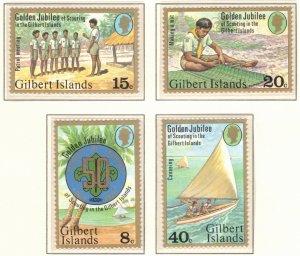 GILBERT ISLANDS 1977 Scouting Anniversary; Scott 304-07; MNH