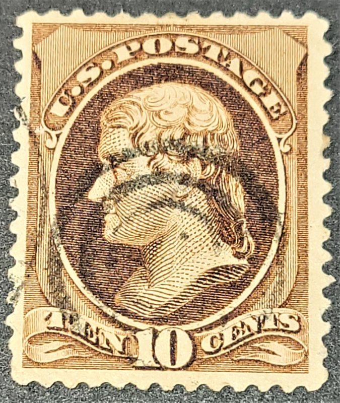 U.S. Stamp # 150, 10 Cent Jefferson, Used, VF-XF, SCV $50.00