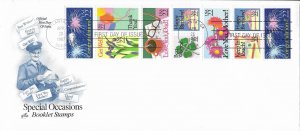 1987 FDC, #2267-2274, 22c Special Occasions, Art Craft, strip of 10