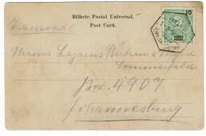 Lourenco Marques 1905 Central cancel on postcard to Transvaal