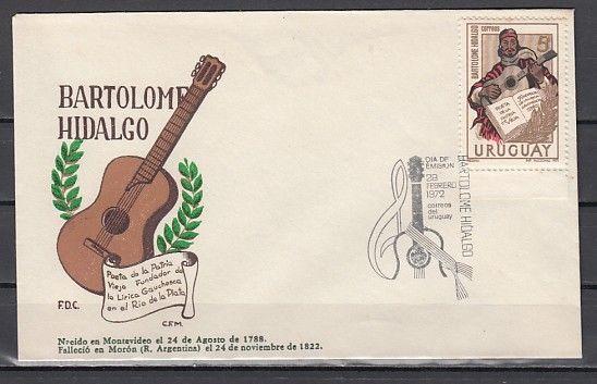 Uruguay, Scott cat. 820. Musician & Poet issue. First day cover. ^