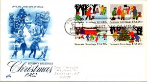 FDC 1982 SC #2030a Artcraft Cachet - Snow, Ok - Block Of 4 - J4866