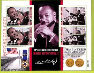 B0401 - GUINE-BISSAU - MISPERF ERROR Stamp Sheet - 2023 - Martin Luther King Jr.-