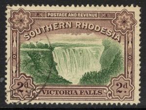 SOUTHERN RHODESIA SG35a 1941 2d GREEN & CHOCOLATE p14 USED