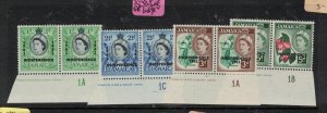 Jamaica SG 182-5 Imprint Sheet Numbers Pairs MNH (5erv)