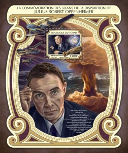 CHAD - 2017 - J. Robert Oppenheimer - Perf Souv Sheet - Mint Never Hinged