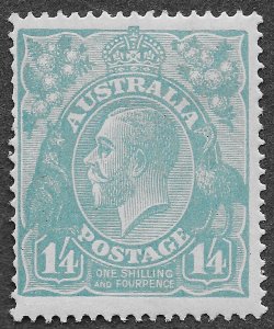 Australia Stamps Scott #37 Unused Hinged 1/4 Light Blue King George V SCV $140