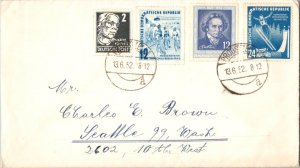 Germany East Germany  2pf Kathe Kollwitz, 12pf Beethoven, 12pf Cycling Race a...