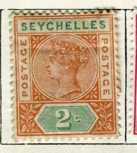 SEYCHELLES; 1897 early classic QV issue Mint hinged 2c. value