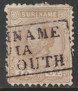 Suriname 1875 Sc 6 used Suriname via Portsmouth (?) transit cancel