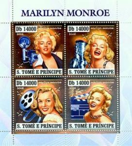 SAO TOME E PRINCIPE 2006 SHEET MARILYN MONROE SILVER st6404a