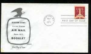 US C78a 11c Air Mail Jet Airliner from Bklt UA Artmaster cachet FDC