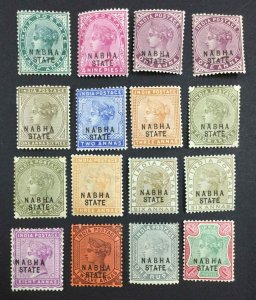 MOMEN: INDIA NABHA SG #14/30 1885 MINT OG H £180 LOT #63753