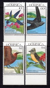 Dominica 1990 Birds Mint MNH SC 1241,1244,1246,1247 CV $7.35
