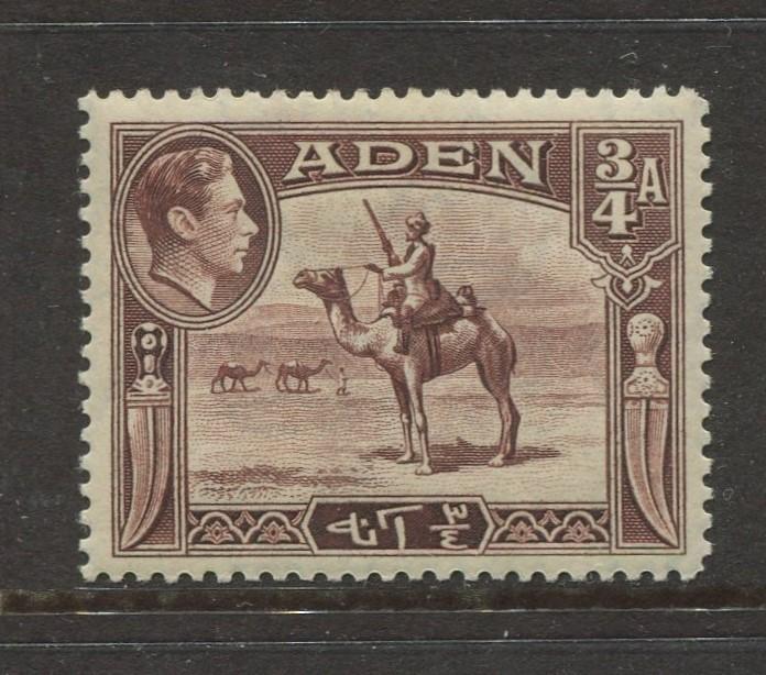 ADEN - Scott 17 - KGVI Definitive Issue - 1938 - MVLH - Single 3/4a Stamps