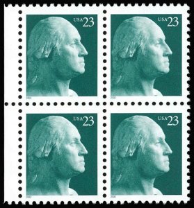 US Sc 3616 VF/MNH BLOCK - 2002 23¢ George Washington - Regular Gum - P.O. Fresh!