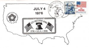 USA BICENTENNIAL TOUR SCARCE PRIVATE CACHET CANCEL AT WASHINGTON, VA JULY 2 1976