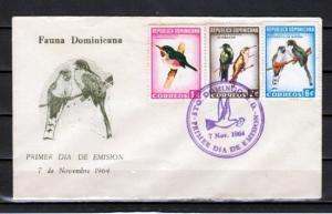 Dominican Rep., Scott cat. 602-604. Birds issue on a First day cover.