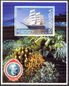 Rwanda 2005 Tall Ships Jules Verne S/S MNH