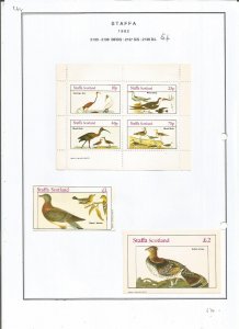 STAFFA - 1982 - Birds - Sheets - Mint Light Hinged - Private Issue