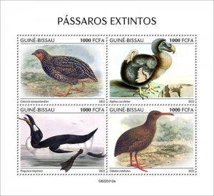 Guinea-Bissau - 2022 Extinct Birds, Dodo, Auk - 4 Stamp Sheet - GB220312a