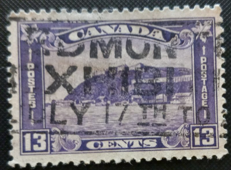 CANADA Sg325 , 13c DARK VIOLET FANCY CANCELLATION VF