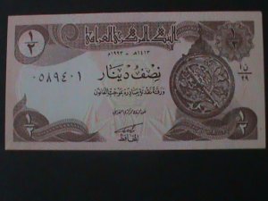 ​IRAQ-CENTRAL BANK OF IRAQ-1/2 DINARS-UN- CIRCULATED  BANK NOTE-VF-PATERM #1