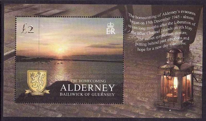 Alderney-SC#262-sheet-The Homecoming-unused-NH-