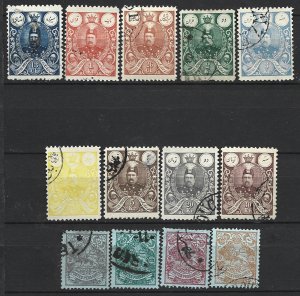 COLLECTION LOT 8245 IRAN 13 STAMPS 1907+ CV+$46