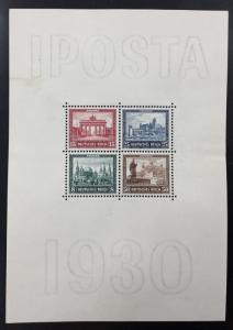 GERMANY B33, 1930 IPOSTA Souvenir Sheet of 4. FVF, OG MNH. CV $1100.