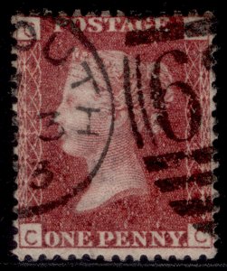 GB QV SG44, 1d lake-red PLATE 134, FINE USED. CDS CC