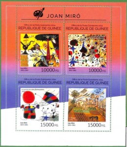 A0589 - GUINEE Guinea - ERROR MISSPERF SHEET - ART Painters: Joan Miró 2014