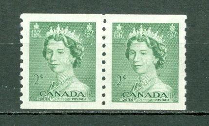 CANADA 1953 QE-KARSH #331 VF COIL  PAIR MINT NO THINS...$3.25