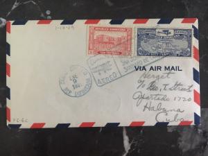 1929 Dominican Rep FFC First Flight Cover Florida Puerto Rico