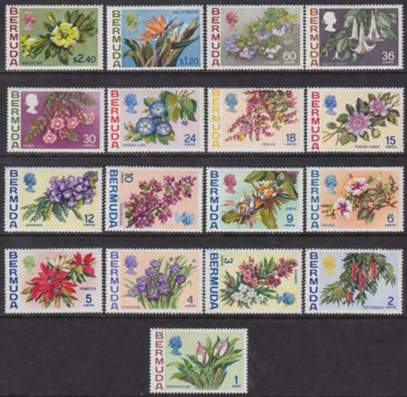 Bermuda 1970 SC 255-271 MNH Set Flowers 