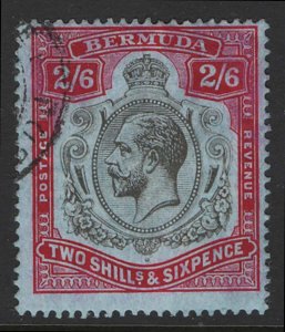 Bermuda 1918 MCA 2/6d black & red/blue sg52 fine used cat £80