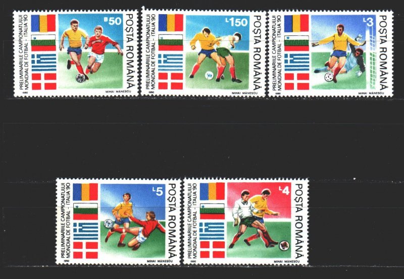 Romania. 1990. 4586-91 from the series. Football. MNH.