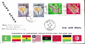 Ghana 1958 FDC Conference Independent African States SG189-192 Registered FLAGS