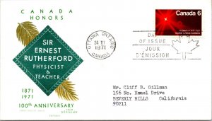 Canada 1971 FDC - Sir Ernest Rutherford - Ottawa, Ont - Single - J3998