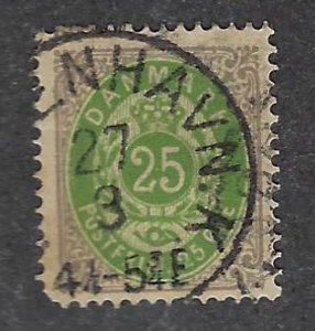 Denmark SC#32 Used F-VF SCV$40.00...Worth a Close Look!