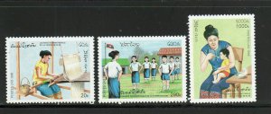 LAOS #1265-1267  1996  INTERNATIONAL WOMANS YEAR       MINT  VF NH  O.G