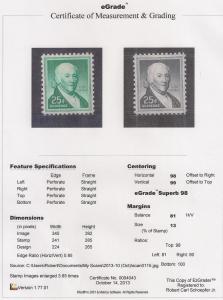 1048 25 cent RevereStamp Mint OG NH EGRADED SUPERB 98 XXF