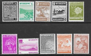 Bangladesh 42-51  1973  set 10  fvf mint   nh