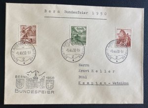 1950 Schweiz Switzerland First Day Cover FDC To Germany National Celebration