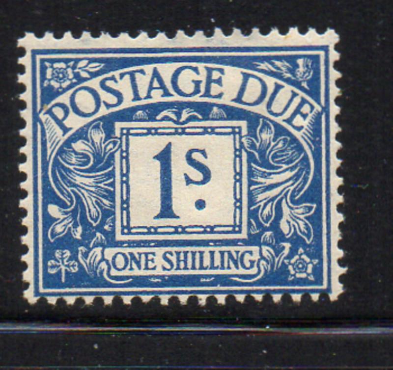 Great Britain Sc J16 1924 1/ blue postage due stamp mint