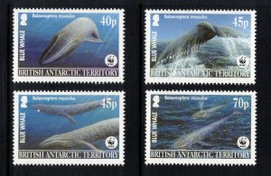 BRITISH ANTARCTIC 2003 Blue Whales/ WWF; Scott 326-29, SG 361-64; MNH