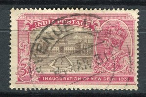 INDIA; 1931 early GV New delhi issue fine used 3a. value