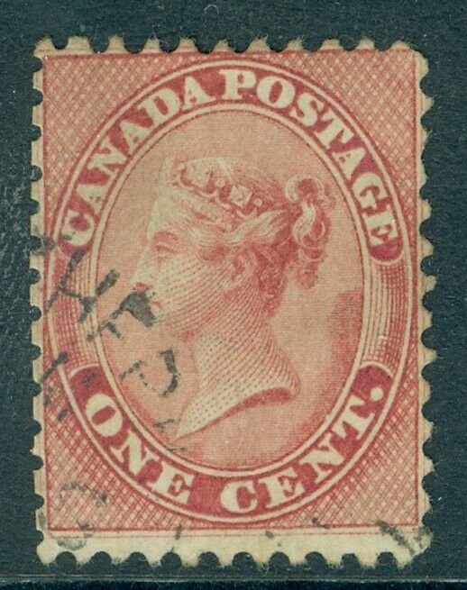 SG 30 Canada 1c Deep Rose 1859 very fine used CAT £70