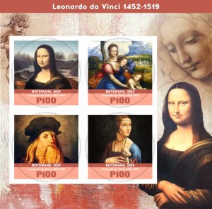 Stamps.Art. Painting. Leonardo Da Vinci 1+1 sheets perf Botswana